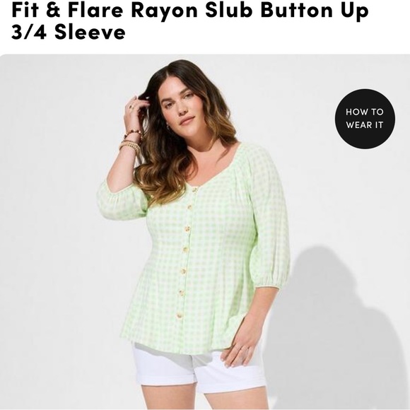 NWOT Torrid gingham checkered top - Picture 1 of 8